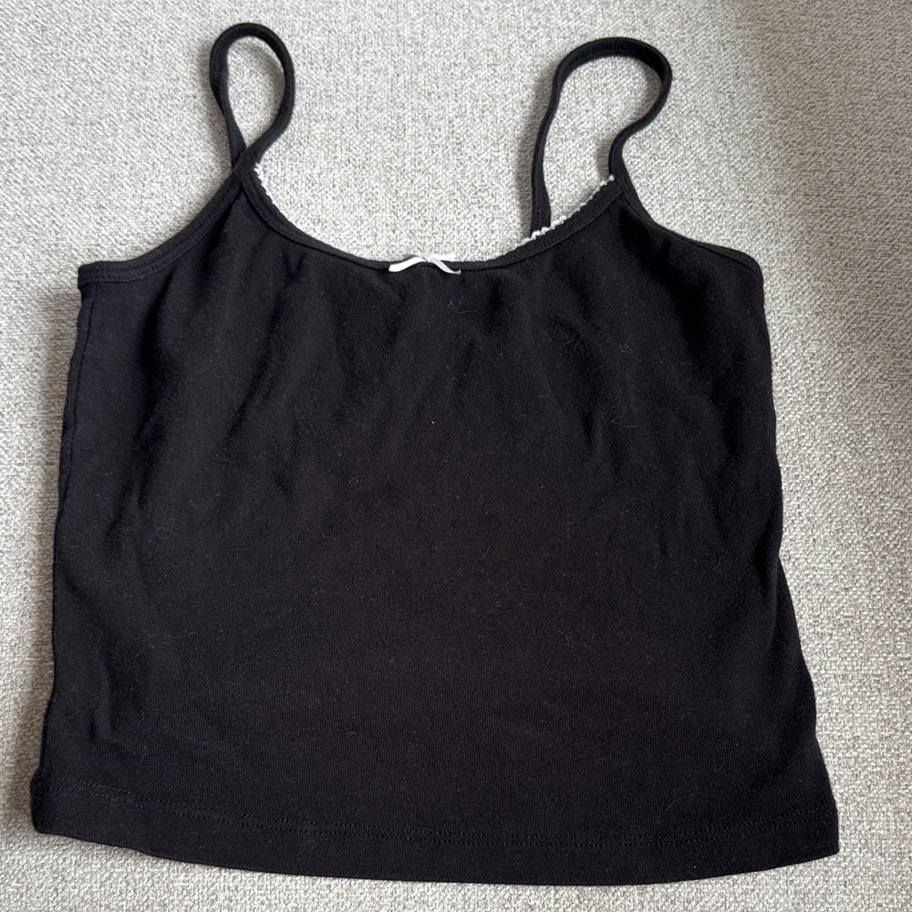 Garage Black Women's Tank Top with Thin Straps